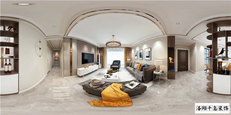 洛陽君河灣148㎡現(xiàn)代簡(jiǎn)約輕奢風(fēng)裝修案例