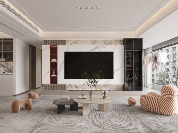 洛陽意式極簡風(fēng)客廳裝修案例