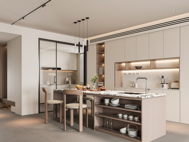 洛陽極簡風(fēng)餐廳裝修案例