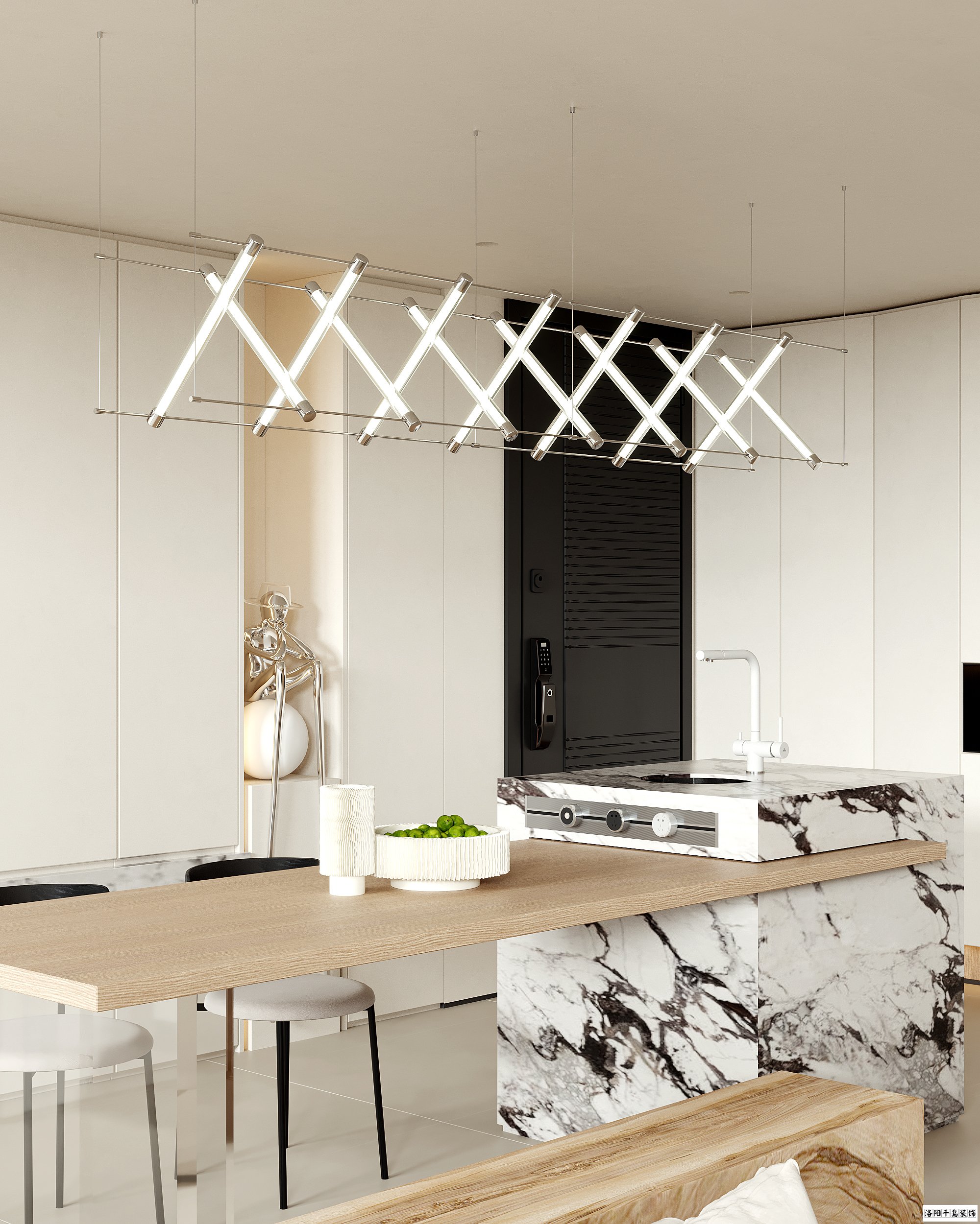 洛陽極簡(jiǎn)風(fēng)餐廳裝修案例