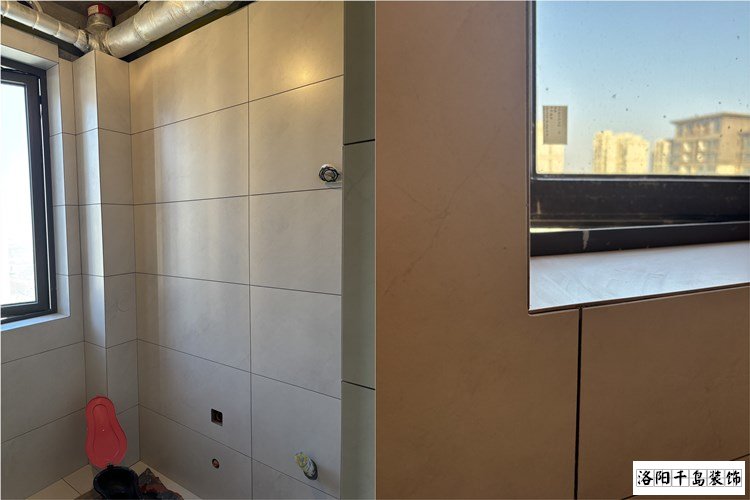 洛陽千島裝飾瓦工施工現(xiàn)場